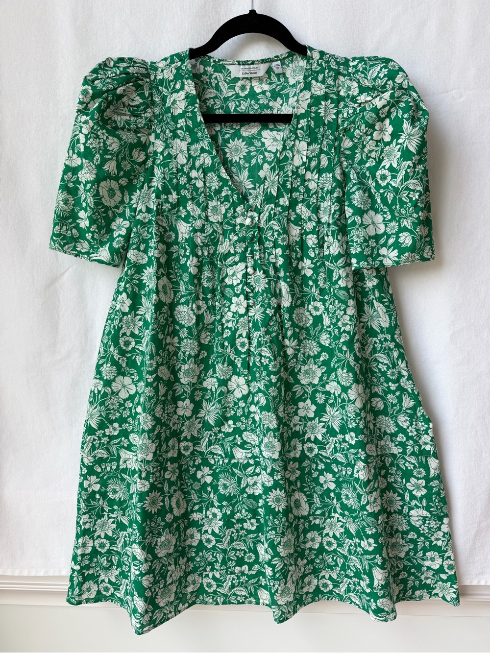 & Other Stories Green and White Floral Short Dress Size Eur 34 US Size 2